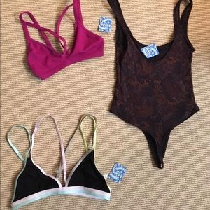 Lot of 3 Free People Intimately Bra & Bodysuit